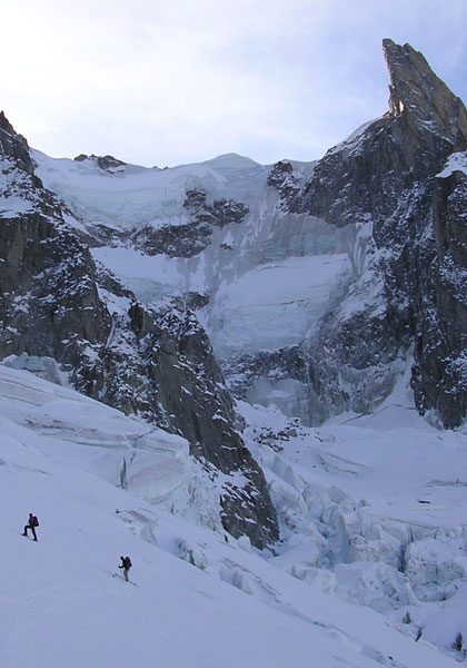 Ski mountaineering in the European Alps: technical level 6